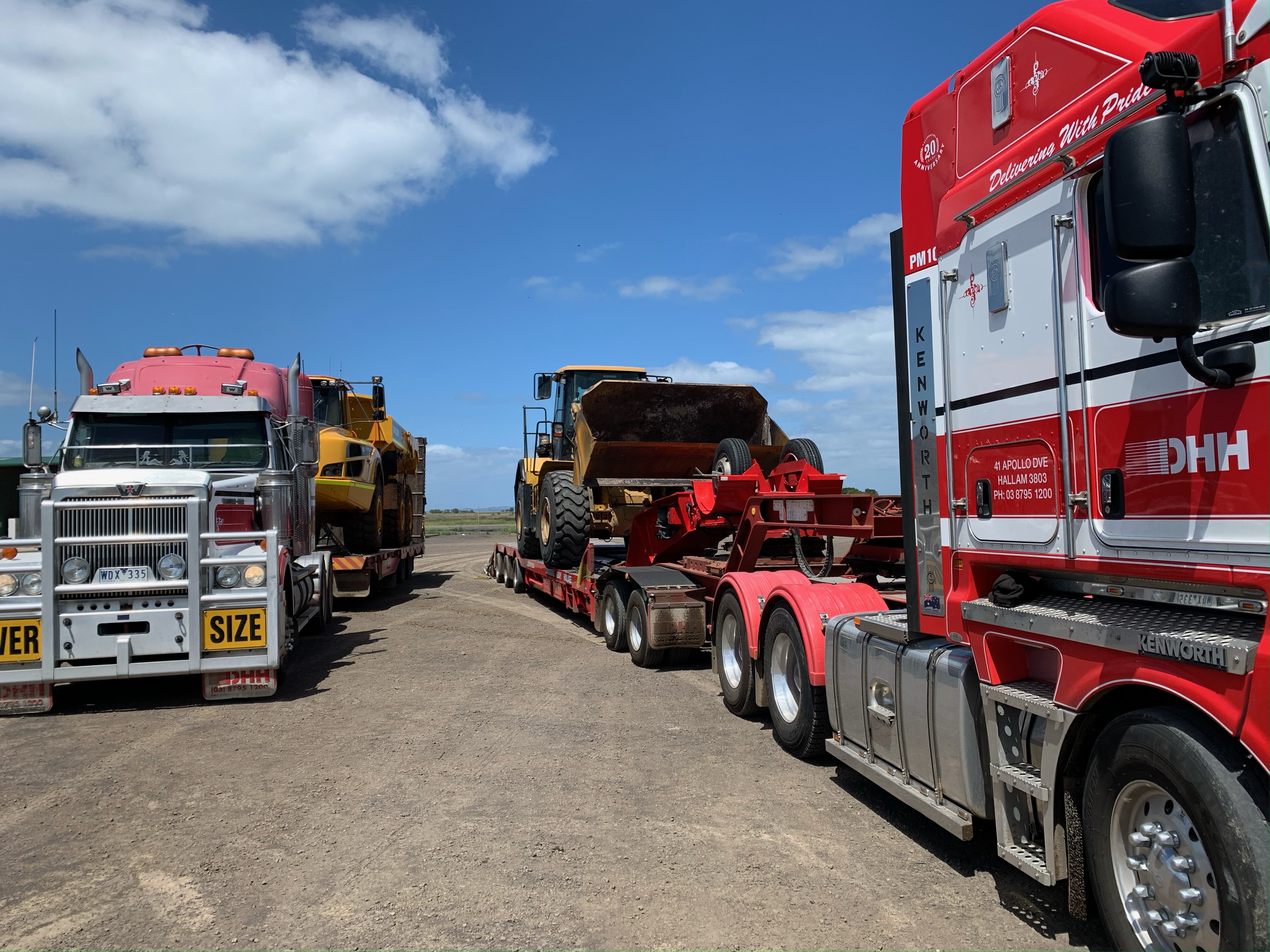 Two Dandenong Heavy Haulage trucks